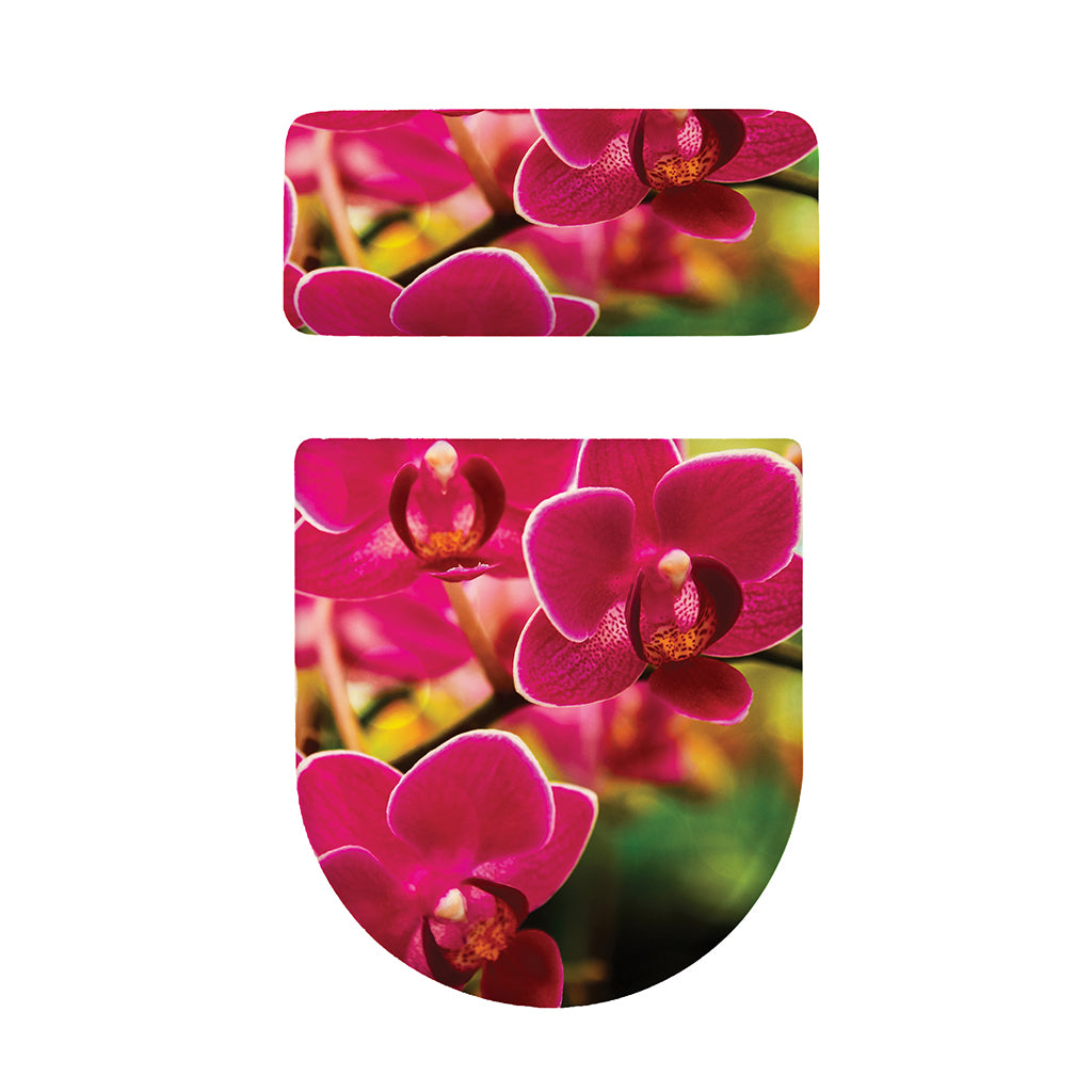 Cute Orchid Print Toilet Lid And Tank Cover Set
