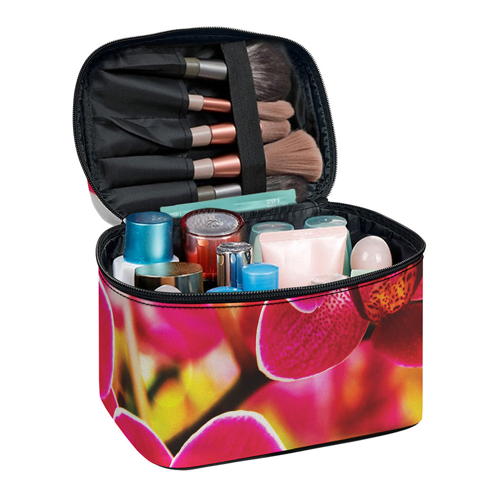 Cute Orchid Print Travel Makeup Bag
