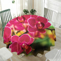 Cute Orchid Print Waterproof Round Tablecloth