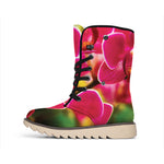 Cute Orchid Print Winter Boots