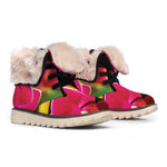 Cute Orchid Print Winter Boots