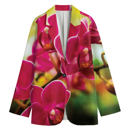 Cute Orchid Print Women's Blazer