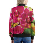 Cute Orchid Print Women's Bomber Jacket