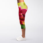 Cute Orchid Print Women's Capri Leggings