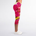 Cute Orchid Print Women's Capri Leggings