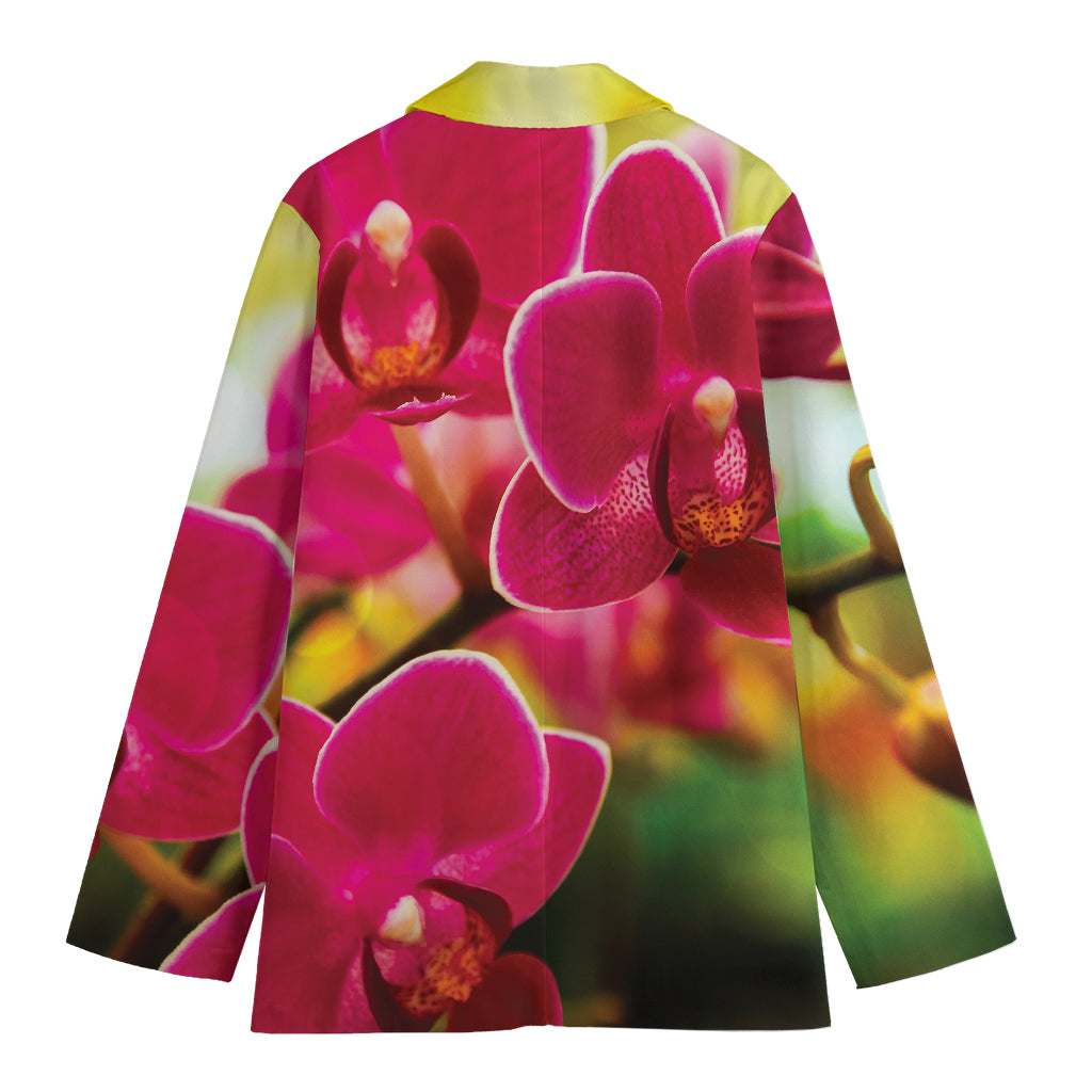 Cute Orchid Print Women's Cotton Blazer