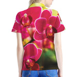 Cute Orchid Print Women's Polo Shirt