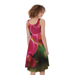Cute Orchid Print Women's Sleeveless Dress