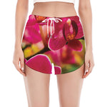 Cute Orchid Print Women's Split Running Shorts