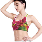 Cute Orchid Print Women's Sports Bra