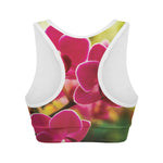 Cute Orchid Print Women's Sports Bra