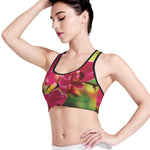 Cute Orchid Print Women's Sports Bra