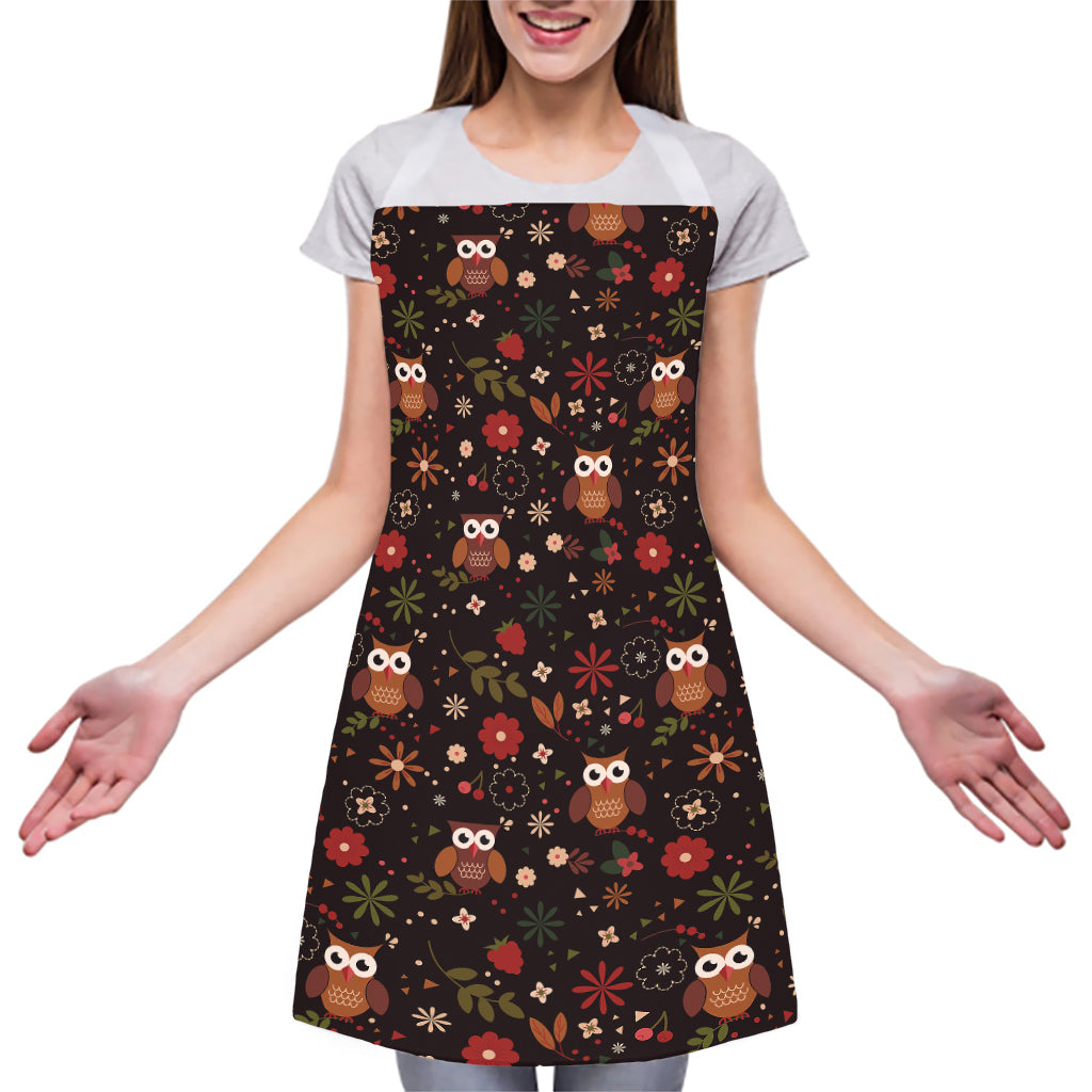 Cute Owl Print Adjustable Apron