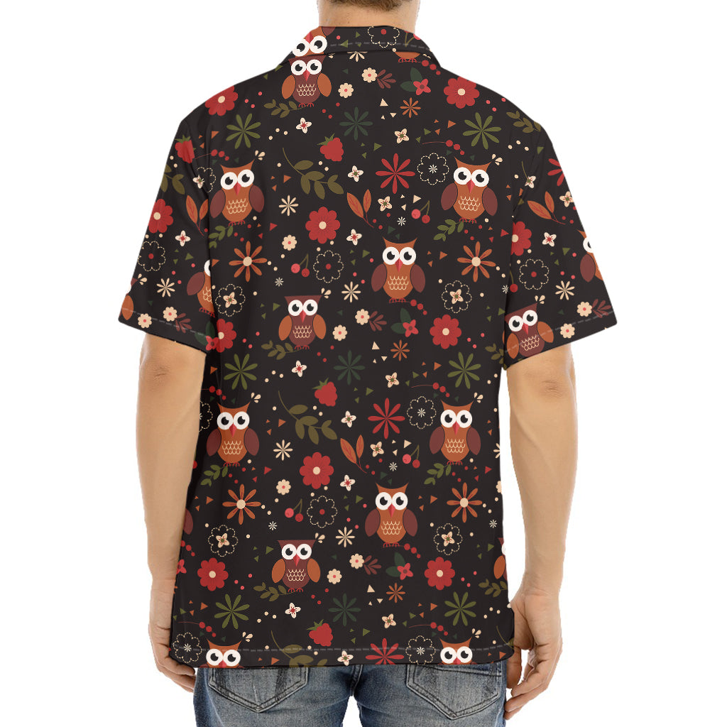 Cute Owl Print Aloha Shirt