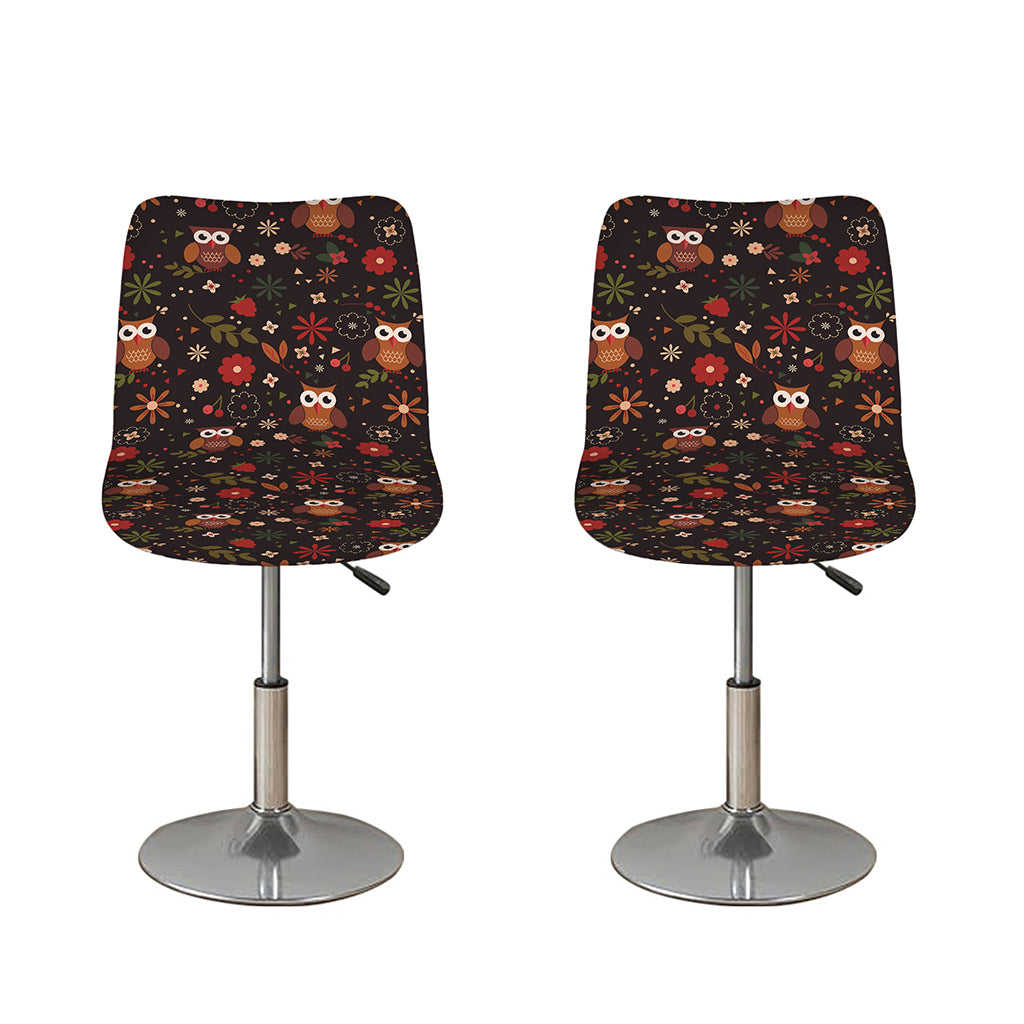 Cute Owl Print Bar Stool Covers