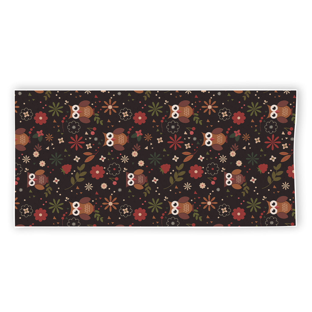 Cute Owl Print Beach Towel