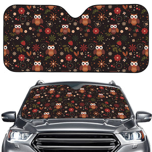 Cute Owl Print Car Windshield Sun Shade