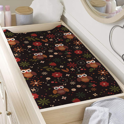 Cute Owl Print Changing Pad Cover