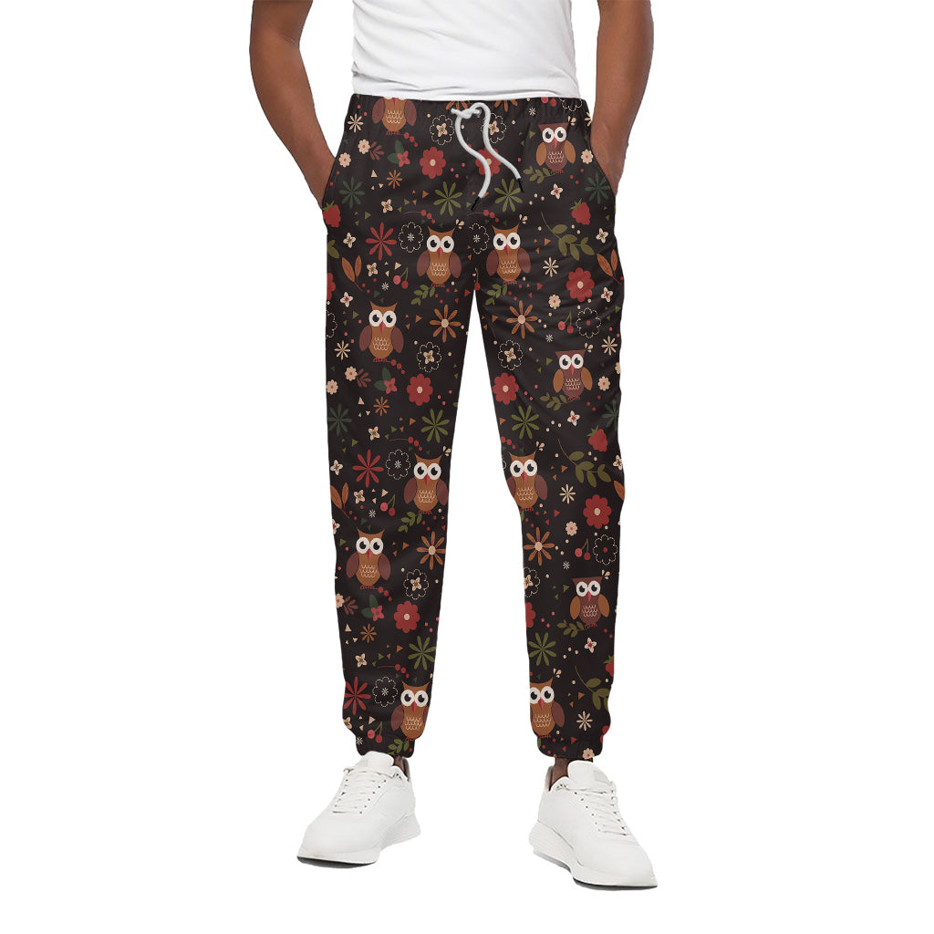 Cute Owl Print Cotton Pants
