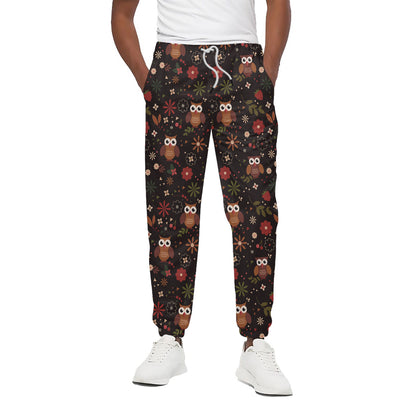 Cute Owl Print Cotton Pants