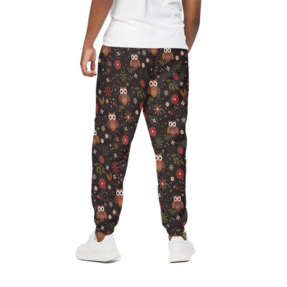 Cute Owl Print Cotton Pants