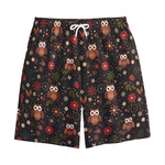 Cute Owl Print Cotton Shorts