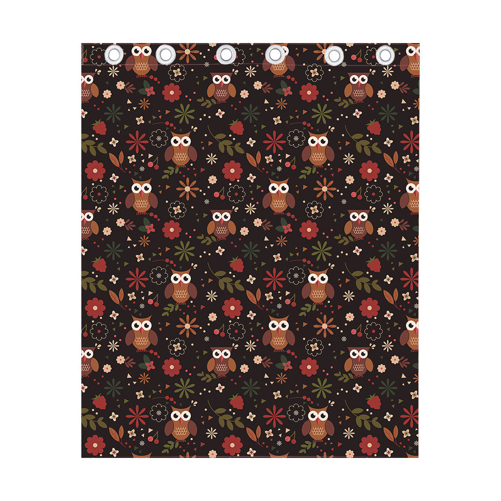 Cute Owl Print Curtain