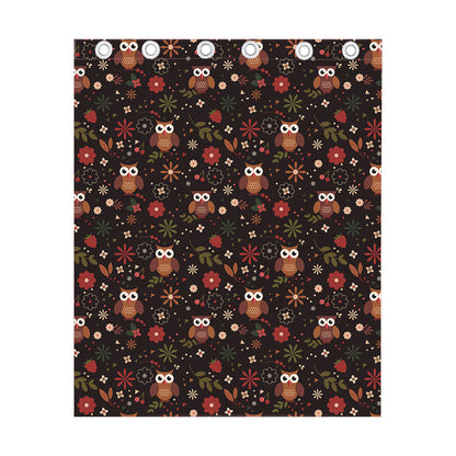 Cute Owl Print Curtain
