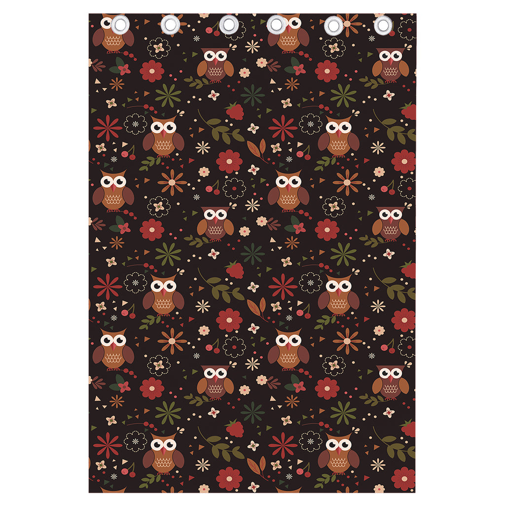 Cute Owl Print Curtain
