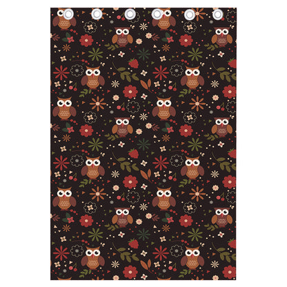 Cute Owl Print Curtain