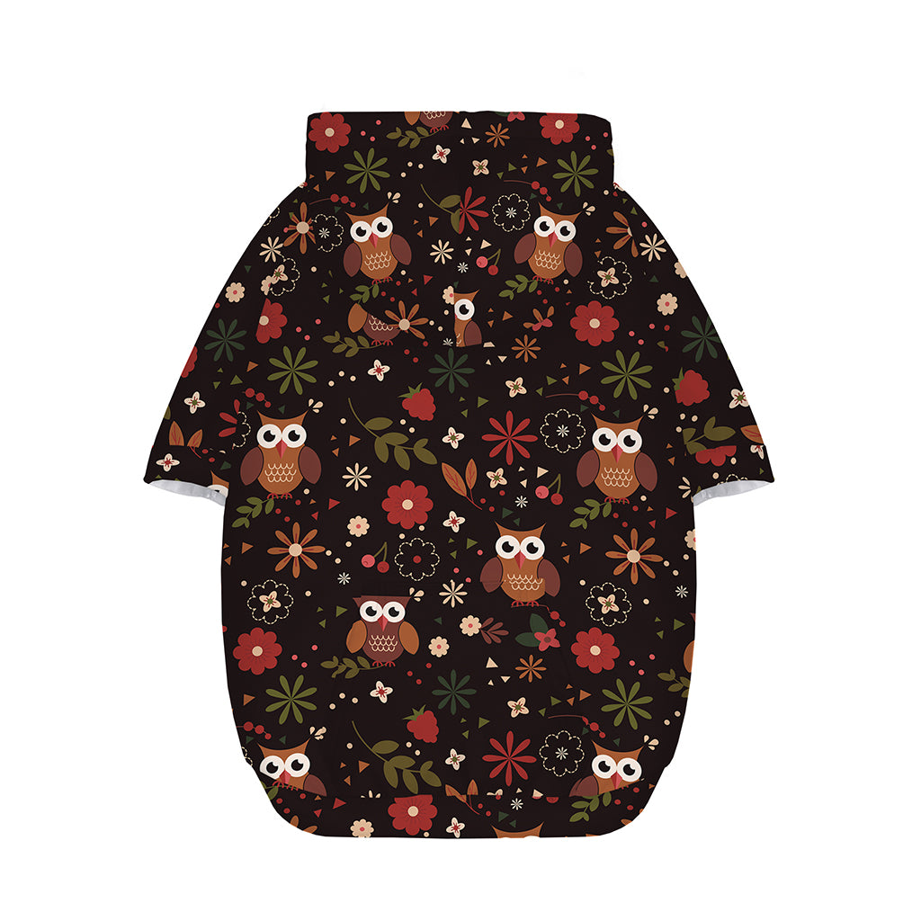 Cute Owl Print Dog Zip Up Hoodie
