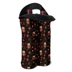 Cute Owl Print Double Neoprene Wine Tote