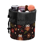 Cute Owl Print Drawstring Makeup Bag