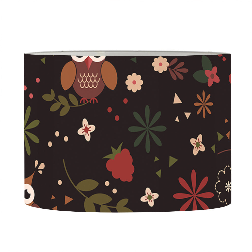 Cute Owl Print Drum Lamp Shade