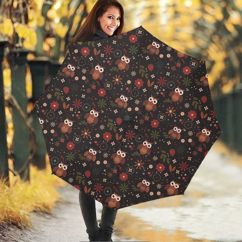 Cute Owl Print Foldable Umbrella