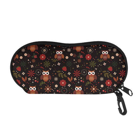 Cute Owl Print Glasses Case