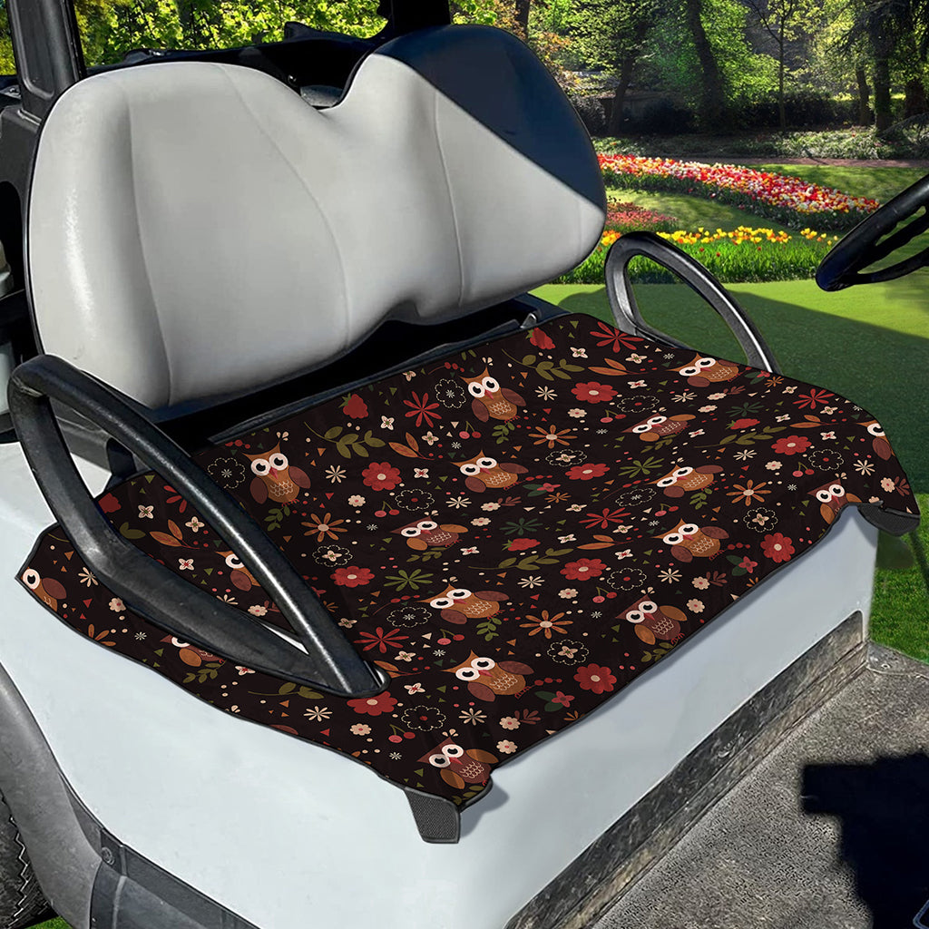 Cute Owl Print Golf Cart Seat Cover