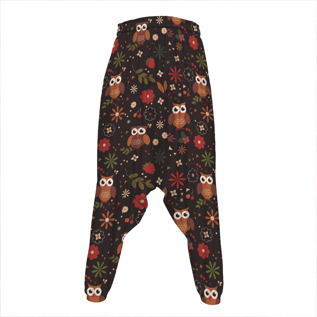 Cute Owl Print Hammer Pants