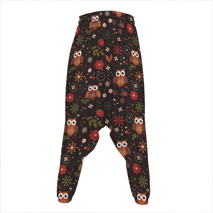 Cute Owl Print Hammer Pants