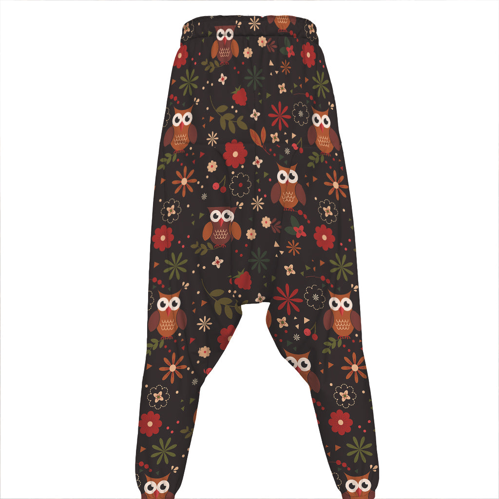 Cute Owl Print Hammer Pants