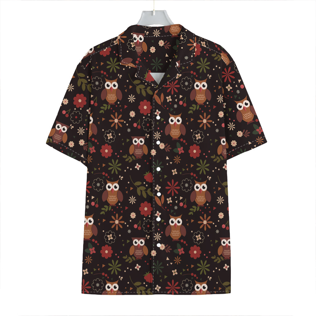Cute Owl Print Hawaiian Shirt