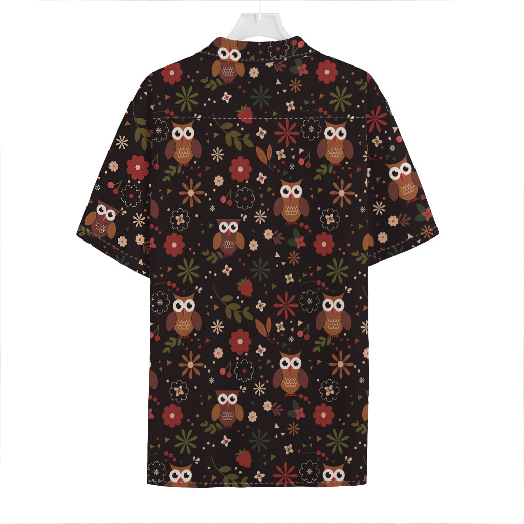 Cute Owl Print Hawaiian Shirt