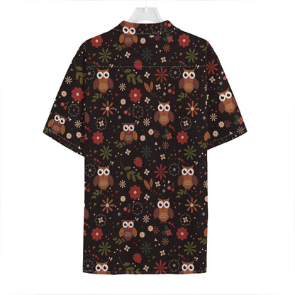 Cute Owl Print Hawaiian Shirt