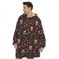 Cute Owl Print Hoodie Blanket