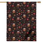 Cute Owl Print House Flag
