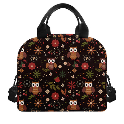 Cute Owl Print Insulated Lunch Bag