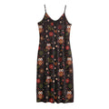 Cute Owl Print Jersey Midi Cami Dress