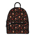 Cute Owl Print Leather Backpack