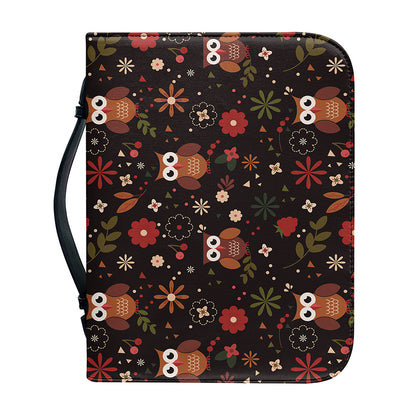 Cute Owl Print Leather Bible Cover