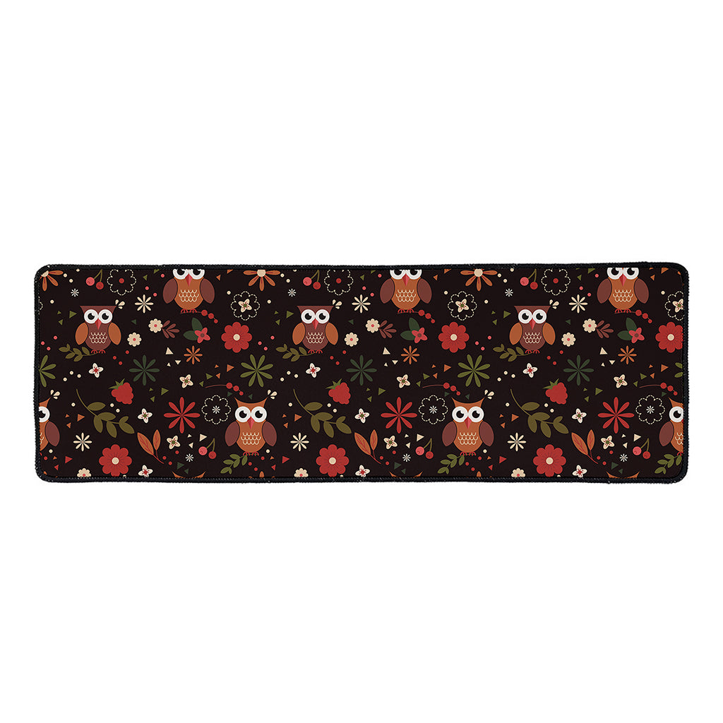 Cute Owl Print Long Kitchen Mat